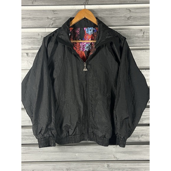 Vintage Casual Isle Jacket Women Small  Floral Windbreaker Zip Up Reversible 90s - Picture 6 of 9